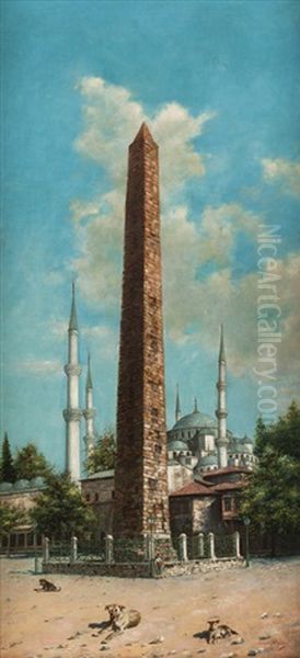 Sultanahmet Dikilitas Oil Painting by Simon Hagopyan