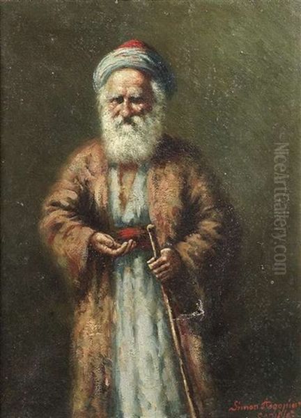 Bildnis Eines Bartigen Orientalen Oil Painting by Simon Hagopyan