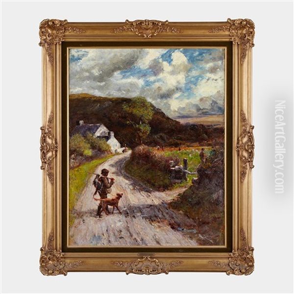 A Country Road Oil Painting by Joshua Anderson Hague