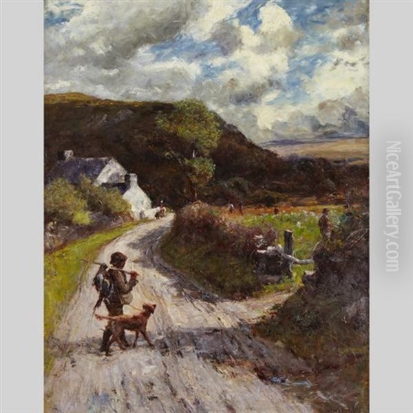 A Country Road Oil Painting by Joshua Anderson Hague