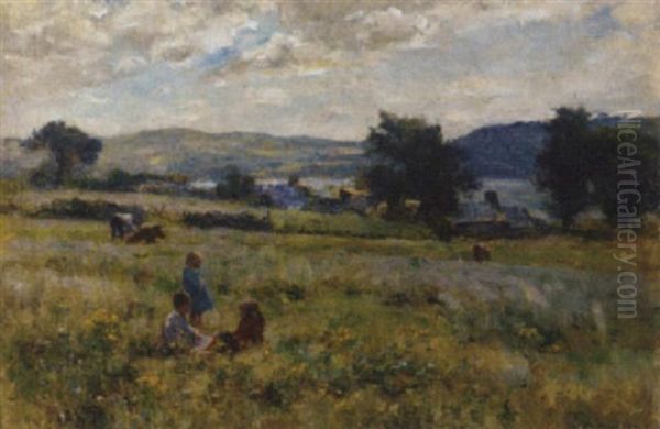 Friends In The Meadow Oil Painting by Joshua Anderson Hague