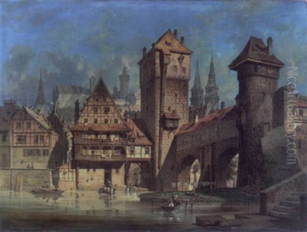 Blick Auf Nurnberg Oil Painting by Gustav Adolphe Hahn