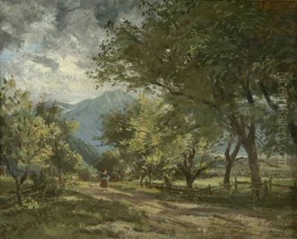 Kochelsee Mit Herzogstand Oil Painting by Joseph Hahn