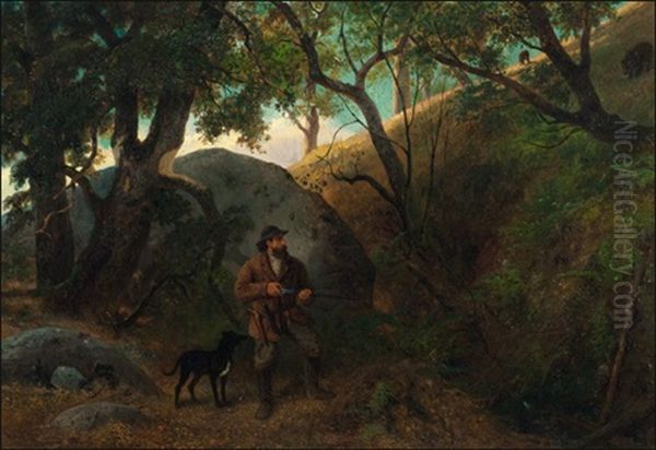 The Bear Hunter Oil Painting by William Hahn