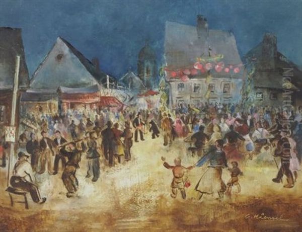 Rummelplatz Oil Painting by Charly Haehnel