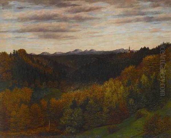 Grubmuhler Herbstlandschaft Oil Painting by Karl Haider