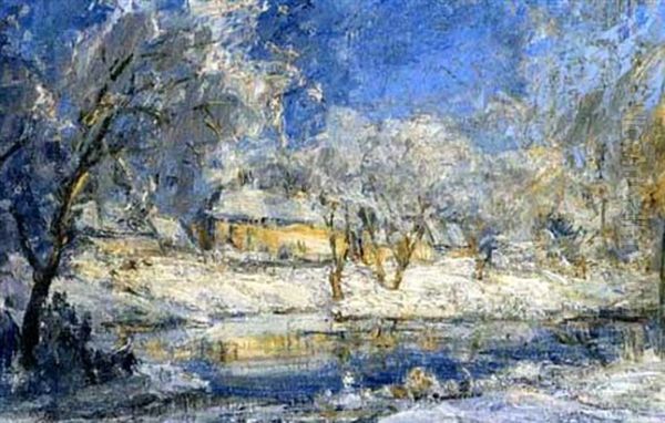 Winterlandschaft Oil Painting by Karl Haider