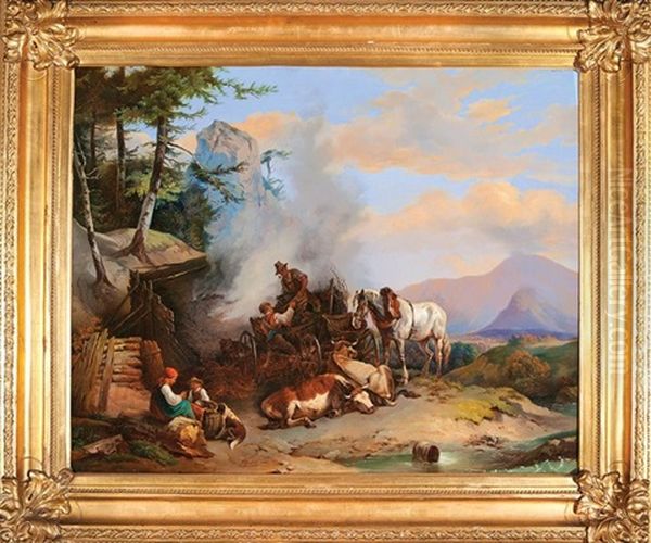 Loading The Timber Oil Painting by Joseph Haier