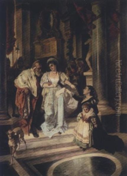 A Mother's Petition Oil Painting by Joseph Haier