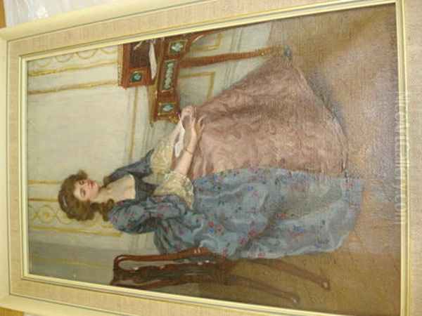 Elegant Lady Day-dreaming by Charles Haigh-Wood