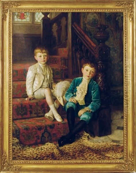 Double Portrait Of The Brothers Bertram And John Leslie Horridge Oil Painting by Charles Haigh-Wood