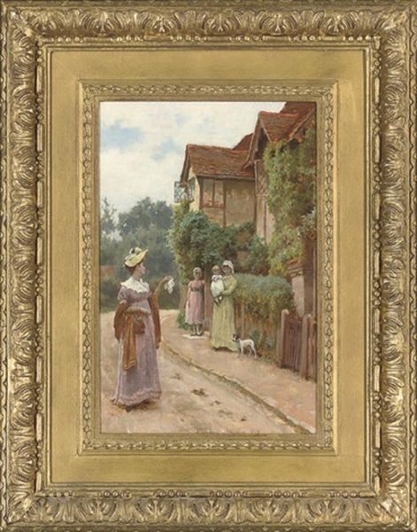 A Fond Fairwell Oil Painting by Charles Haigh-Wood