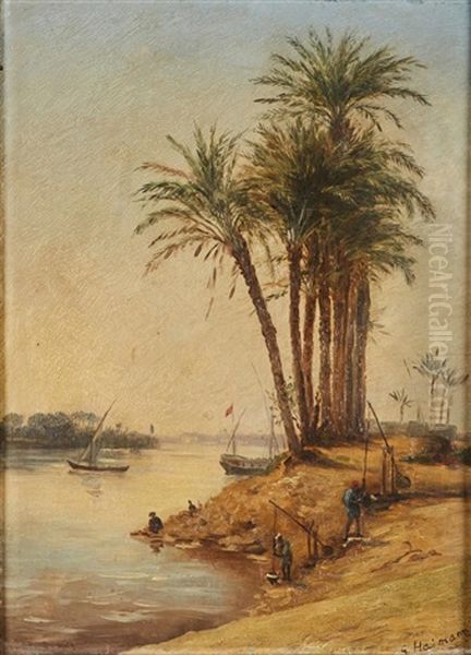 Shores Of The Nile Oil Painting by Giuseppe Haimann