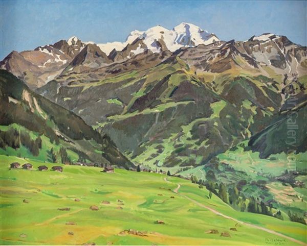 Paysage De Montagne En Ete Oil Painting by Philippe Hainard