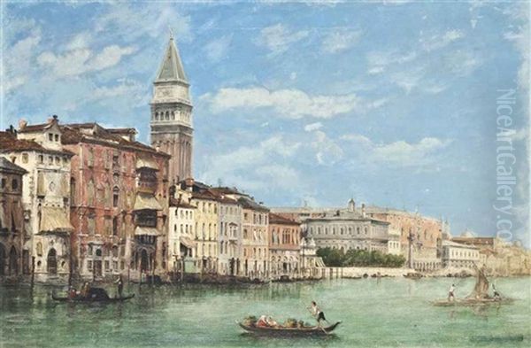 The Doge's Palace And The Campanile Di San Marco, Viewed From The Grand Canal Oil Painting by William Henry Haines