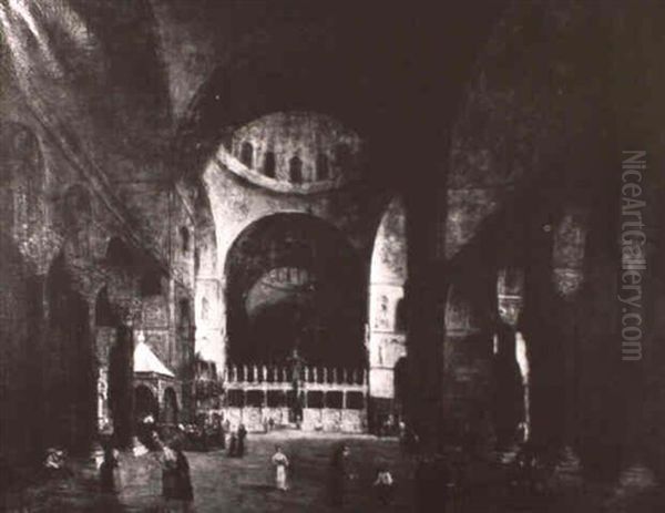 Interior Of The San Marco Cathedral, Venice Oil Painting by William Henry Haines