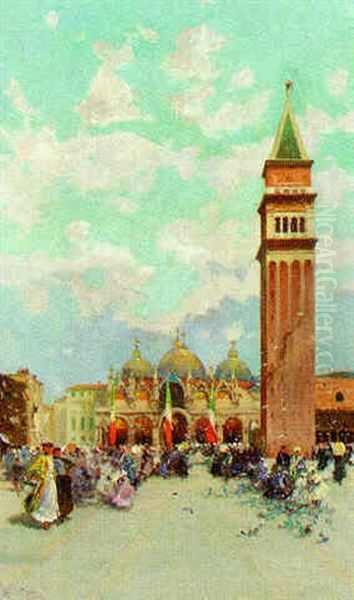 St. Mark's Square, Venice Oil Painting by George Charles Haite