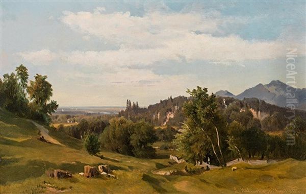 Summer Landscape by Ludwig Georg Eduard Halauska