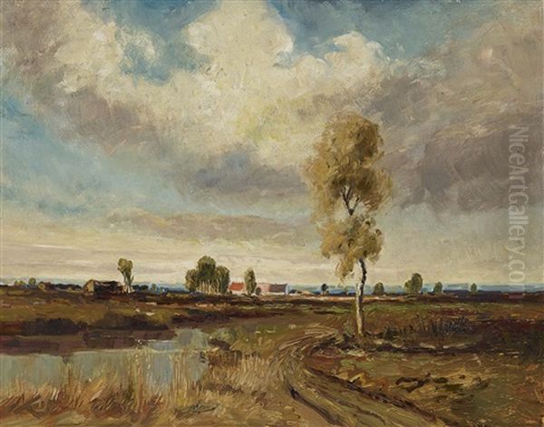 Moorland Landscape Oil Painting by Fritz Halberg-Krauss