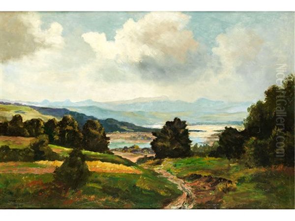 Landschaft Oil Painting by Fritz Halberg-Krauss