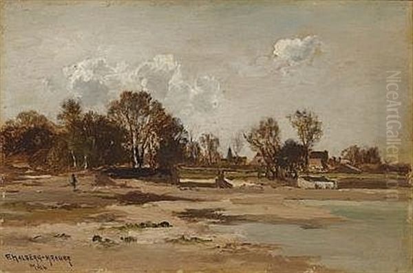 Herbstliche Landschaft Oil Painting by Fritz Halberg-Krauss