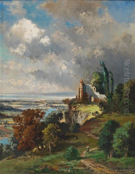 View Of Lake Constance Oil Painting by Fritz Halberg-Krauss