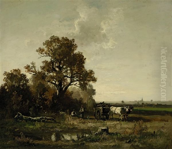 Herbst Am Waldrand (bei Dachau) Oil Painting by Fritz Halberg-Krauss