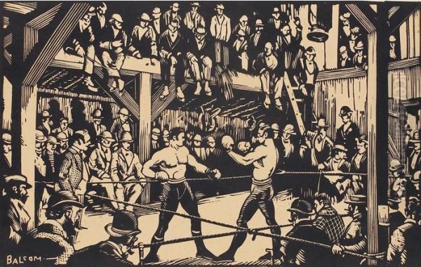 The Days Of John L. Sullivan Oil Painting by Lowell Balcom