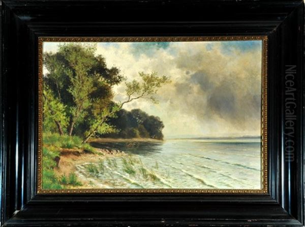 Gewitterstimmung Am Starnberger See Oil Painting by Fritz Halberg-Krauss