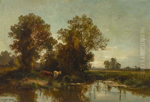 Moorlandschaft Mit Kuhen by Fritz Halberg-Krauss