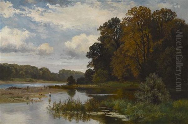 An Der Isar Bei Grunwald Oil Painting by Fritz Halberg-Krauss