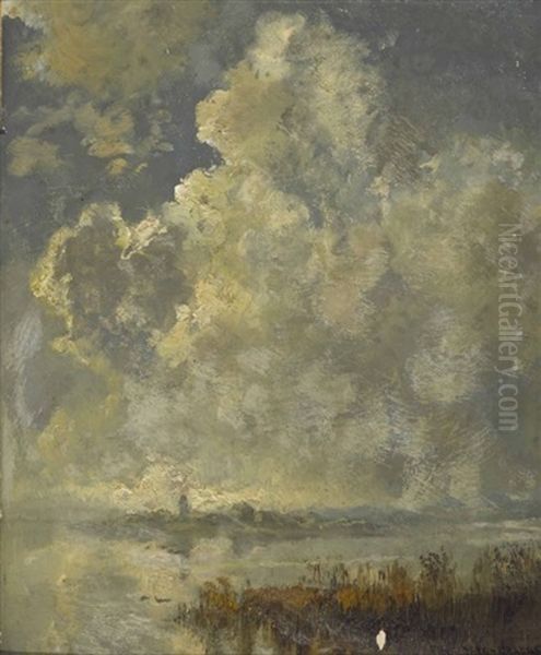 Chiemseelandschaft Oil Painting by Fritz Halberg-Krauss