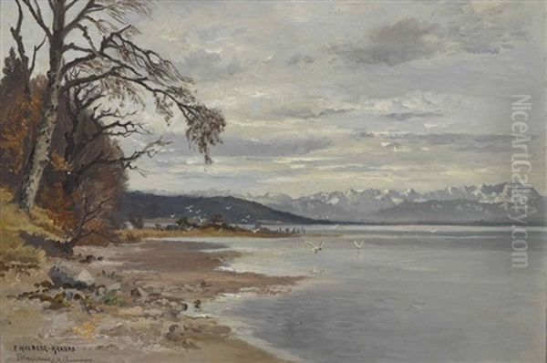 Fohnstimmung Am Ammersee Oil Painting by Fritz Halberg-Krauss