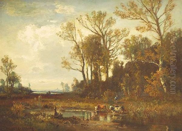 Landschaft Bei Polling Oil Painting by Fritz Halberg-Krauss