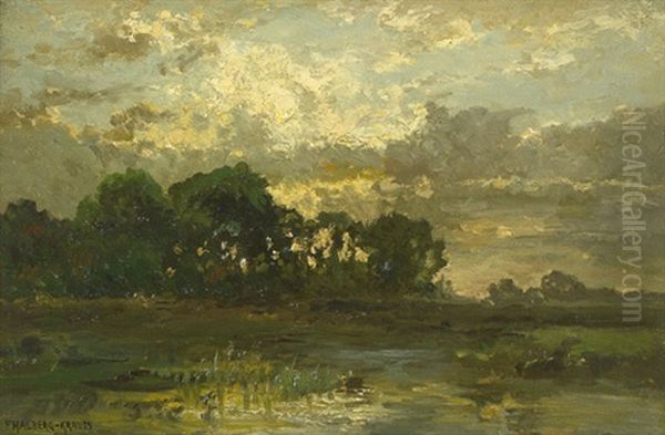 Abend Bei Oeching Oil Painting by Fritz Halberg-Krauss