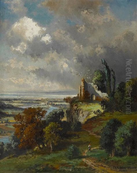 Fernblick Am Bodensee Oil Painting by Fritz Halberg-Krauss