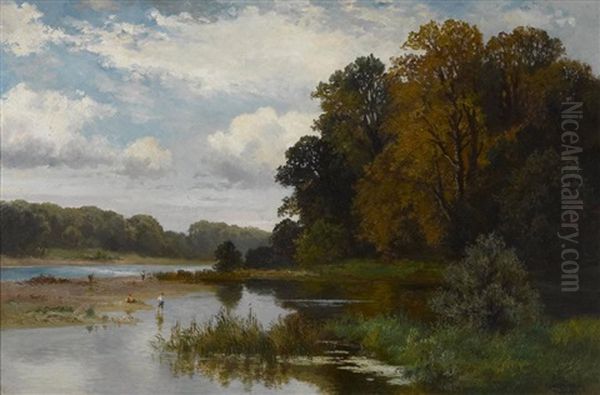 An Der Isar Bei Grunwald Oil Painting by Fritz Halberg-Krauss