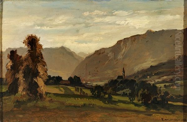 Morgenstimmung Bei Hoglworth Oil Painting by Fritz Halberg-Krauss