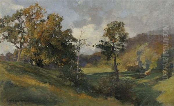 Herbstliche Waldpartie Oil Painting by Fritz Halberg-Krauss