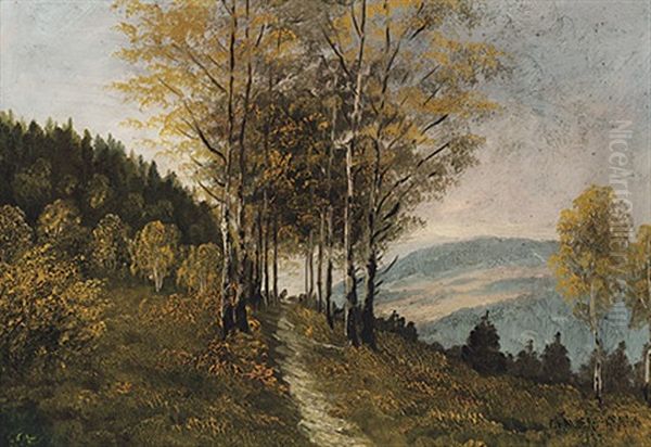 Herbstliche Hugellandschaft Oil Painting by Fritz Halberg-Krauss