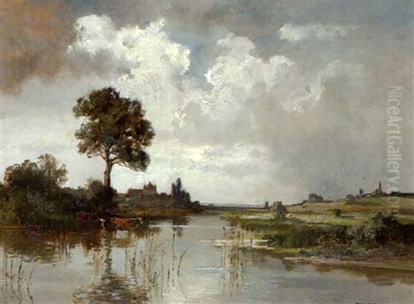 An Der Amper Bei Hohenkammer Oil Painting by Fritz Halberg-Krauss