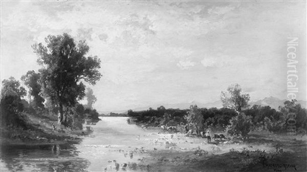 An Der Mangfall Bei Bad Aibling/oberbayern Oil Painting by Fritz Halberg-Krauss