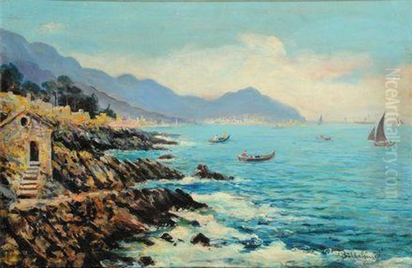 Veduta Di Genova Oil Painting by Guglielmo Baldassini