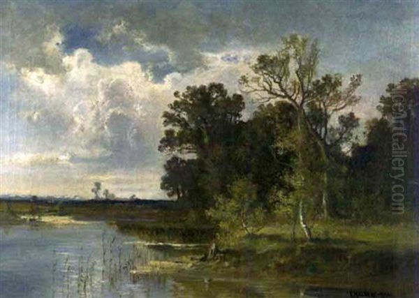 An Der Amper Bei Furstenfeldbruck Oil Painting by Fritz Halberg-Krauss