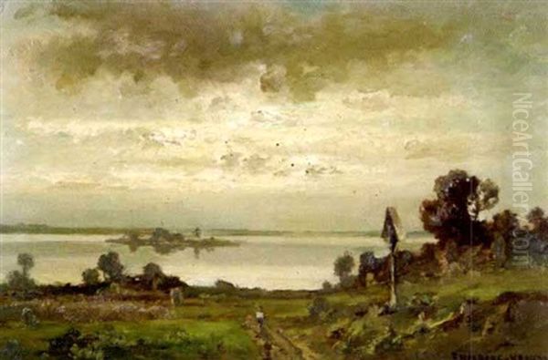 Seeufer Im Abendlicht Oil Painting by Fritz Halberg-Krauss