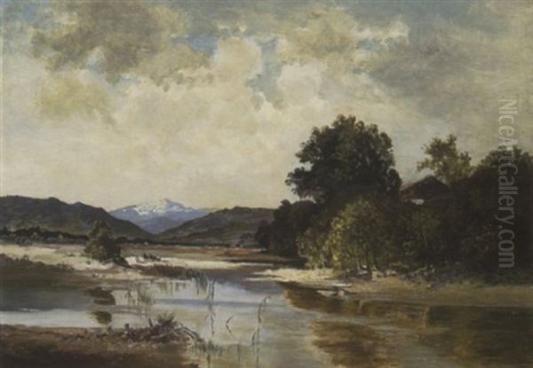 Blick Uber Den Staffelsee Oil Painting by Fritz Halberg-Krauss