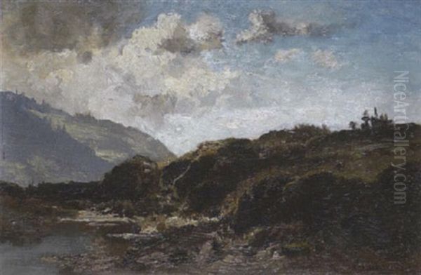 Vorgebirgslandschaft Mit Moorsee by Fritz Halberg-Krauss