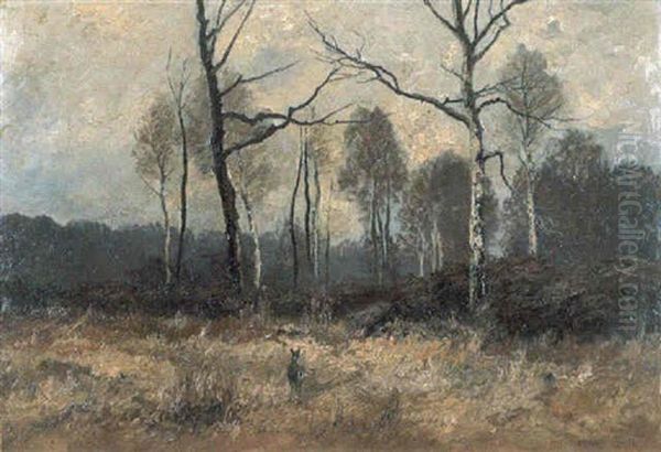 Moorlandschaft Mit Reh Oil Painting by Fritz Halberg-Krauss