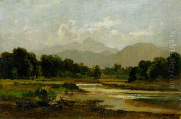 Voralpenlandschaft Mit Fluss Oil Painting by Fritz Halberg-Krauss