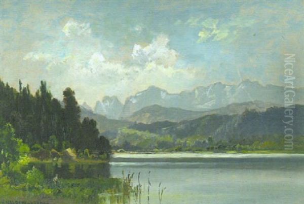 Der Hechtsee Bei Kiefersfelden Oil Painting by Fritz Halberg-Krauss